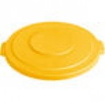 Carlisle 84103304 Bronco 32 Gallon Yellow Flat Round Trash Can Lid
