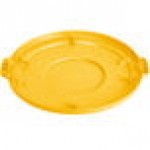 Carlisle 84103304 Bronco 32 Gallon Yellow Flat Round Trash Can Lid
