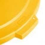 Carlisle 84103304 Bronco 32 Gallon Yellow Flat Round Trash Can Lid