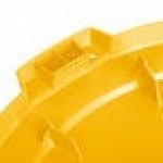Carlisle 84103304 Bronco 32 Gallon Yellow Flat Round Trash Can Lid