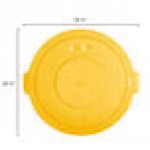 Carlisle 84103304 Bronco 32 Gallon Yellow Flat Round Trash Can Lid
