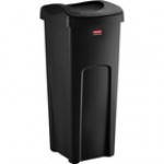 Rubbermaid® 6903569GYKIT Untouchable 92 Qt. / 23 Gallon Gray Square Trash Can with Drop Shot Lid