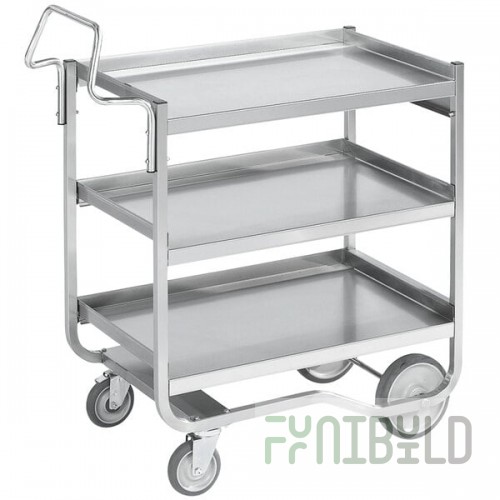 Vollrath 97211 Knock Down Heavy-Duty Stainless Steel 3 Shelf Utility Cart - 38