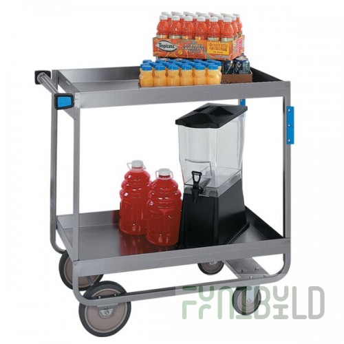 Lakeside 757 Heavy-Duty Stainless Steel Deep Two Shelf Utility Cart - 22 1/4