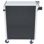 Lakeside 615B 4 Shelf Standard Duty Stainless Steel Utility Cart with Enclosed Base and Black Finish - 16 1/2