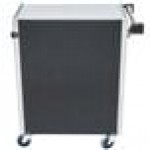 Lakeside 615B 4 Shelf Standard Duty Stainless Steel Utility Cart with Enclosed Base and Black Finish - 16 1/2