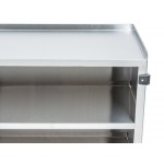 Lakeside 615B 4 Shelf Standard Duty Stainless Steel Utility Cart with Enclosed Base and Black Finish - 16 1/2
