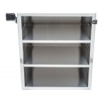 Lakeside 615B 4 Shelf Standard Duty Stainless Steel Utility Cart with Enclosed Base and Black Finish - 16 1/2