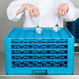 Carlisle RG49-414 OptiClean 49 Compartment Blue Glass Rack with 4 Extenders Carlisle RG49-414 OptiClean 49 Compartment Blue Glass Rack with 4 Extenders