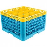 Carlisle RG49-414 OptiClean 49 Compartment Blue Glass Rack with 4 Extenders