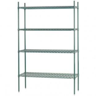 Advance Tabco EGG-1848 4-Shelf NSF Green Epoxy Coated Wire Shelving Combo - 18