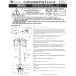 Canarm Leon Sand Black 3-Light Outdoor Light Post - 120V, 4W