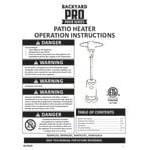 Backyard Pro Courtyard Series PH1SS Stainless Steel Portable Propane Outdoor Patio Heater - 47,000 BTU