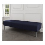 Lesro Luxe Lounge Series Open House Navy Fabric 3-Seat Bench with Steel Legs Lesro Luxe Lounge Series Open House Navy Fabric 3-Seat Bench with Steel Legs