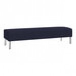 Lesro Luxe Lounge Series Open House Navy Fabric 3-Seat Bench with Steel Legs Lesro Luxe Lounge Series Open House Navy Fabric 3-Seat Bench with Steel Legs