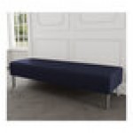 Lesro Luxe Lounge Series Open House Navy Fabric 3-Seat Bench with Steel Legs Lesro Luxe Lounge Series Open House Navy Fabric 3-Seat Bench with Steel Legs