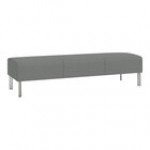 Lesro Luxe Lounge Series Open House Navy Fabric 3-Seat Bench with Steel Legs Lesro Luxe Lounge Series Open House Navy Fabric 3-Seat Bench with Steel Legs
