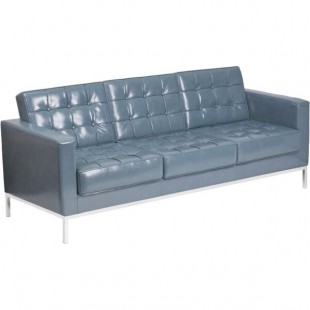 Flash Furniture ZB-LACEY-831-2-SOFA-GY-GG Hercules Lacey Gray Contemporary Leather Sofa with Stainless Steel Frame Flash Furniture ZB-LACEY-831-2-SOFA-GY-GG Hercules Lacey Gray Contemporary Leather Sofa with Stainless Steel Frame