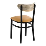 Lancaster Table & Seating Boomerang Black Finish Chair with Light Brown Vinyl Seat and Driftwood Back - Unassembled Lancaster Table & Seating Boomerang Black Finish Chair with Light Brown Vinyl Seat and Driftwood Back - Unassembled