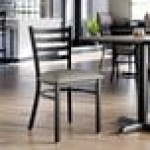 Lancaster Table & Seating Black Finish Ladder Back Chair with 2 1/2