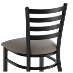 Lancaster Table & Seating Black Finish Ladder Back Chair with 2 1/2