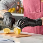Noble Powder-Free Disposable Black Hybrid 3.5 Mil Thick Gloves - Large - 100/Box Noble Powder-Free Disposable Black Hybrid 3.5 Mil Thick Gloves - Large - 100/Box