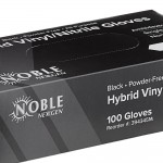 Noble Powder-Free Disposable Black Hybrid 3.5 Mil Thick Gloves - Large - 100/Box Noble Powder-Free Disposable Black Hybrid 3.5 Mil Thick Gloves - Large - 100/Box