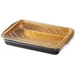 Choice Heavy Duty Smoothwall Black and Gold Extra Large Oblong Foil Entree / Take-Out Pan with Dome Lid 108 oz. - 25/Case Choice Heavy Duty Smoothwall Black and Gold Extra Large Oblong Foil Entree / Take-Out Pan with Dome Lid 108 oz. - 25/Case