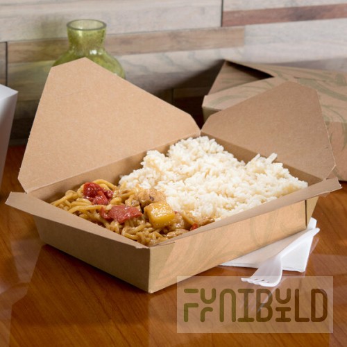 Fold-Pak 02BPSONOMM Bio-Plus-Earth Sonoma Microwavable Paper #2 Take-Out Containers 7 3/4