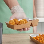 Carnival King 11 oz. Small Two-Compartment Foiled Paper Food Tray 5 1/2