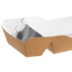 Carnival King 11 oz. Small Two-Compartment Foiled Paper Food Tray 5 1/2