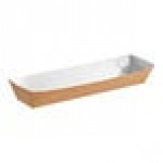 Carnival King 11 oz. Small Two-Compartment Foiled Paper Food Tray 5 1/2