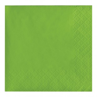 Creative Converting 803123B Fresh Lime Green 2-Ply Beverage Napkin - 50/Pack