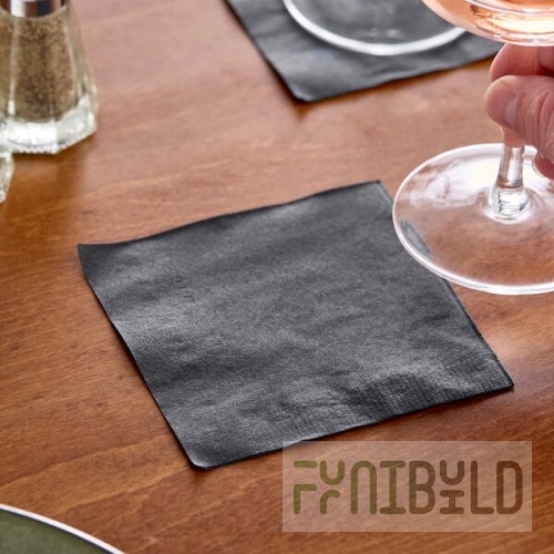 Choice Black 1-Ply Beverage / Cocktail Napkin - 500/Pack