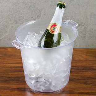 Fineline Platter Pleasers 3403 Heavy Duty Disposable Plastic 4 Qt. Wine / Champagne Chiller Ice Bucket