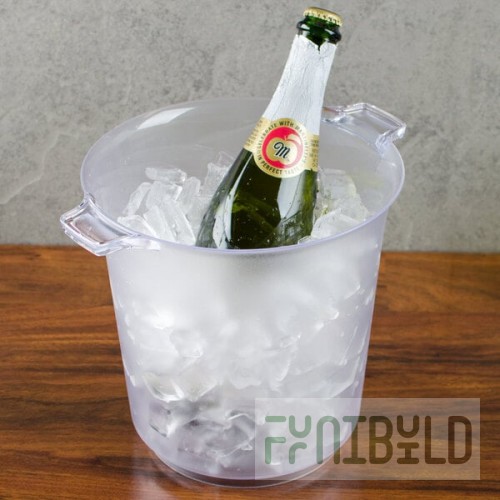Fineline Platter Pleasers 3403 Heavy Duty Disposable Plastic 4 Qt. Wine / Champagne Chiller Ice Bucket