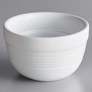 Acopa Capri 8 oz. Coconut White Stoneware Bouillon - Sample