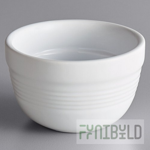 Acopa Capri 8 oz. Coconut White Stoneware Bouillon - Sample