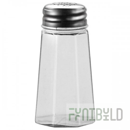 Vollrath 302-0 Traex® Dripcut® 2 oz. Paneled Polycarbonate Salt and Pepper Shaker with Stainless Steel Flat Top