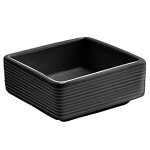 Front of the House Spiral 3 oz. Semi-Matte Black Square Porcelain Ramekin - 12/Case Front of the House Spiral 3 oz. Semi-Matte Black Square Porcelain Ramekin - 12/Case