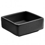 Front of the House Spiral 3 oz. Semi-Matte Black Square Porcelain Ramekin - 12/Case Front of the House Spiral 3 oz. Semi-Matte Black Square Porcelain Ramekin - 12/Case