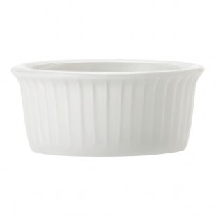 Libbey Porcelana 1.5 oz. Round Bright White Porcelain Fluted Ramekin - 48/Case