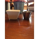 American Metalcraft PORD39 2 oz. White Square Porcelain Sauce Cup - 12/Case