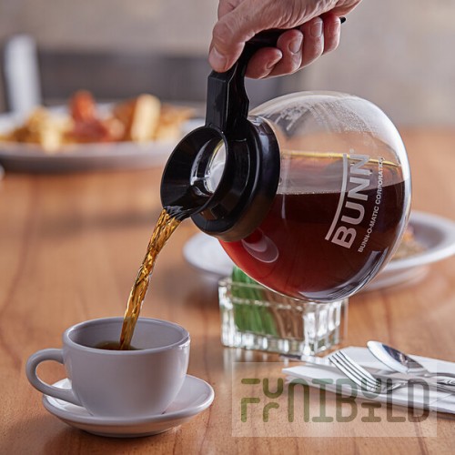 Bunn 42400.0024 64 oz. Glass Decanter with Black Handle - 24/Case
