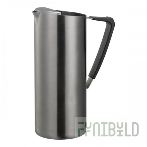 Service Ideas 64.2 oz. Slim Dark Tungsten Stainless Steel Pitcher with Guard X7025BSDTV2