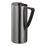 Service Ideas 64.2 oz. Slim Dark Tungsten Stainless Steel Pitcher with Guard X7025BSDTV2