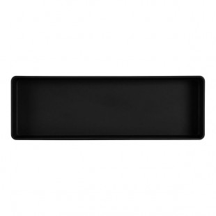Cal-Mil Hudson 128 oz. Black Rectangular Raised Rim Melamine Serving Bowl