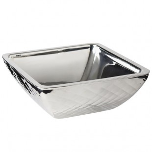Bon Chef 9334DI Diamond Collection Cold Wave 2 Qt. Stainless Steel Square Triple Wall Bowl Bon Chef 9334DI Diamond Collection Cold Wave 2 Qt. Stainless Steel Square Triple Wall Bowl