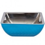 Bon Chef 9334DI Diamond Collection Cold Wave 2 Qt. Stainless Steel Square Triple Wall Bowl