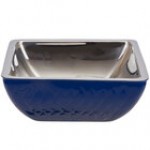 Bon Chef 9334DI Diamond Collection Cold Wave 2 Qt. Stainless Steel Square Triple Wall Bowl